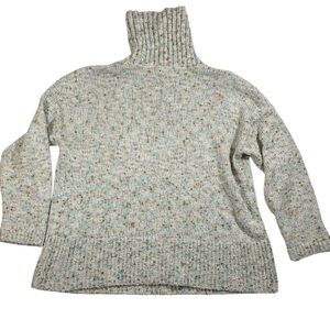 J. Jill Turtleneck Sweater Lagenlook Cozycore Cottagecore Size M Neutral Melange